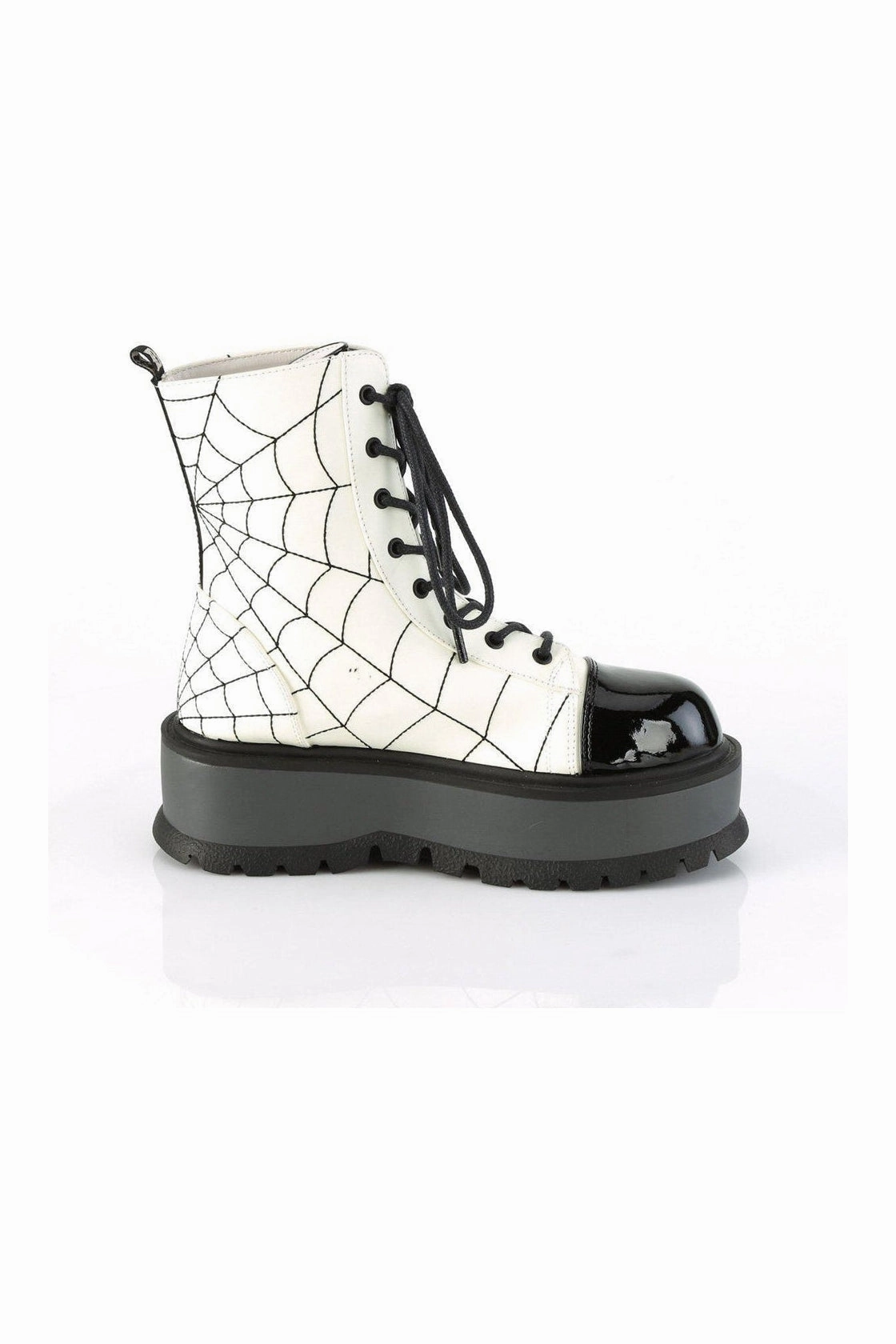 SLACKER-88 Ankle Boot | White Faux Leather