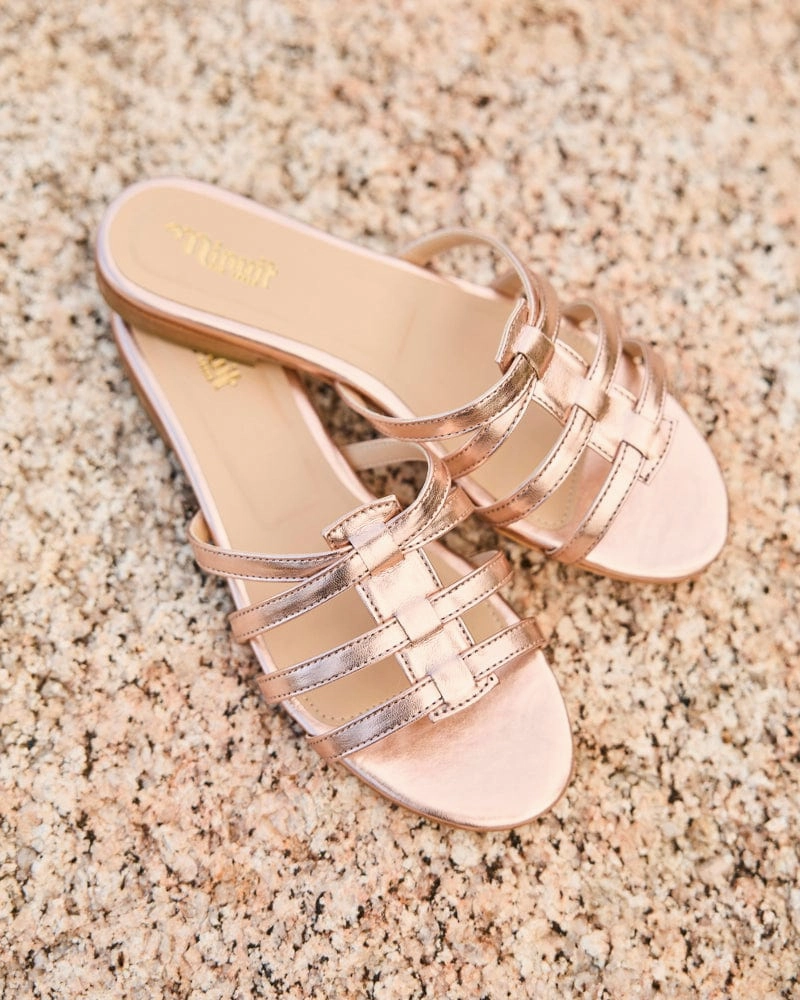 Sollacaro Vegan Leather Mule Sandals | Rose Gold