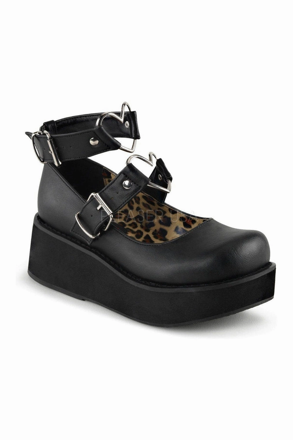 SPRITE-02 Demonia Mary Jane | Black Faux Leather