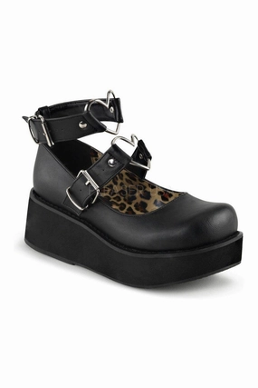 SPRITE-02 Demonia Mary Jane | Black Faux Leather
