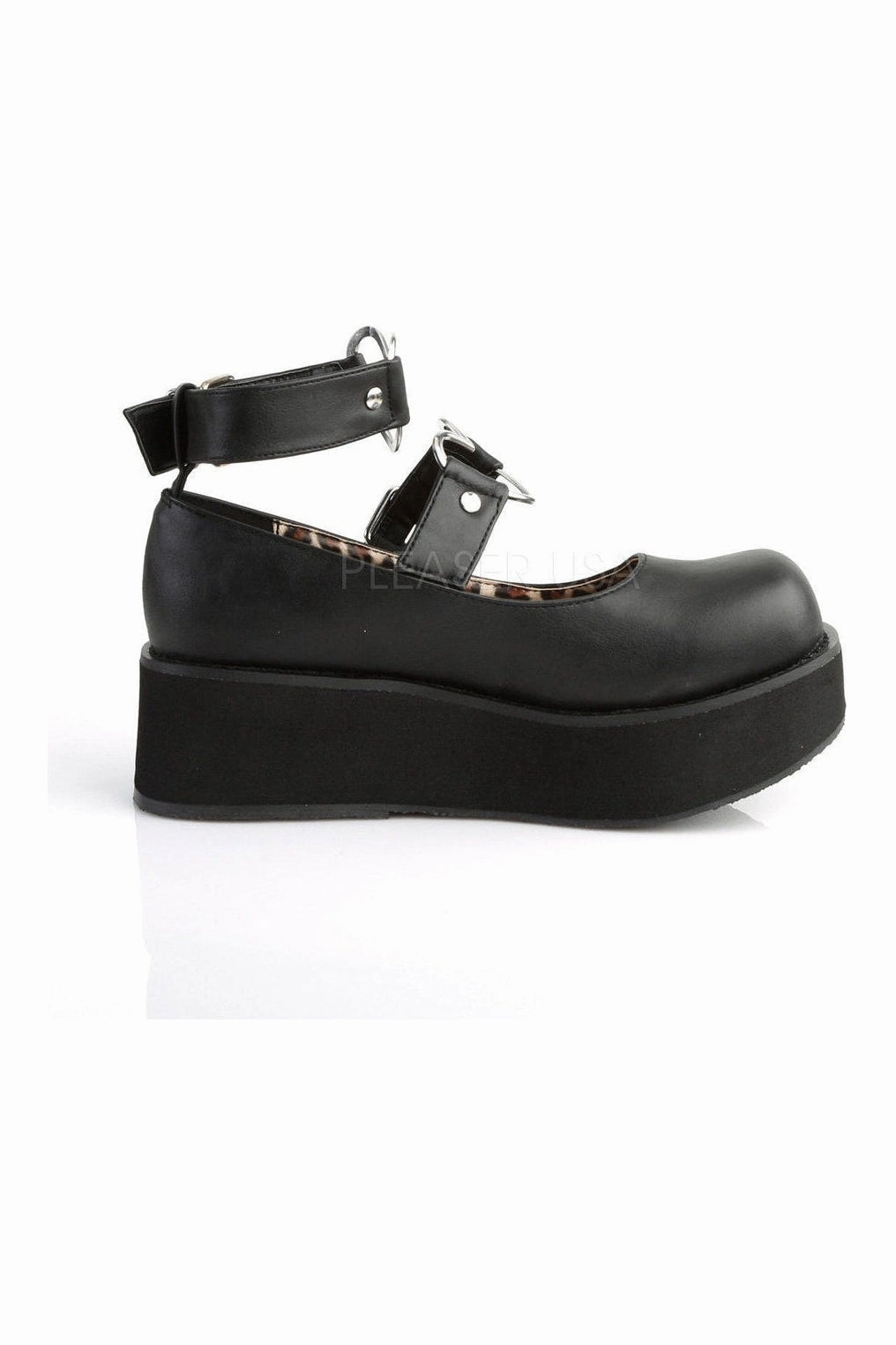 SPRITE-02 Demonia Mary Jane | Black Faux Leather