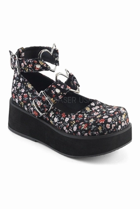 SPRITE-02 Demonia Mary Jane | Floral   Fabric