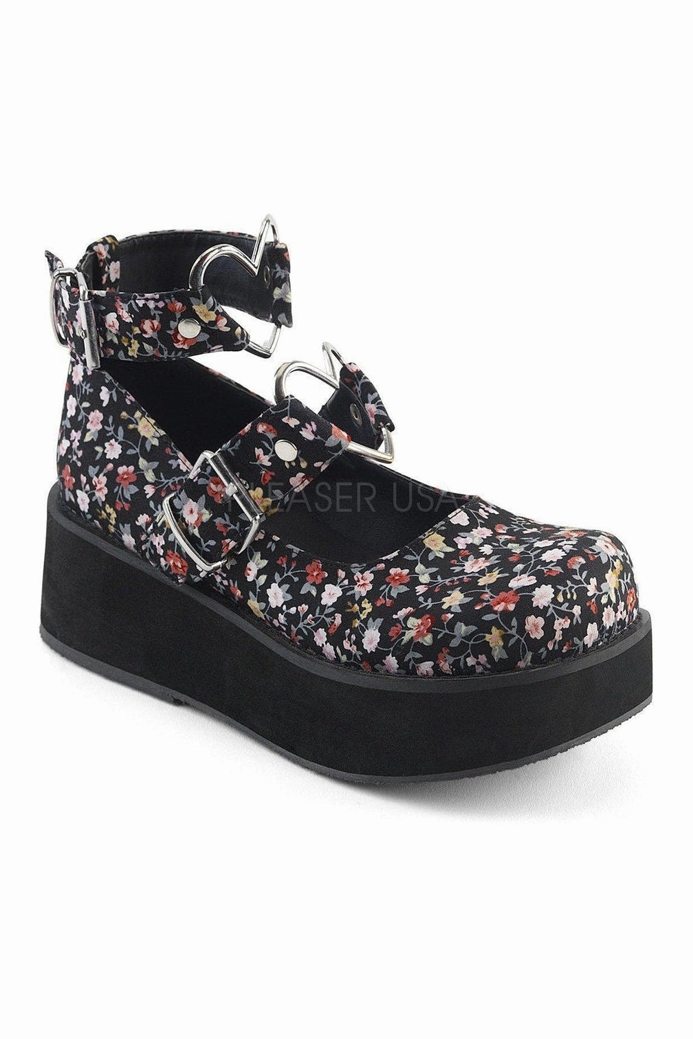 SPRITE-02 Demonia Mary Jane | Floral   Fabric