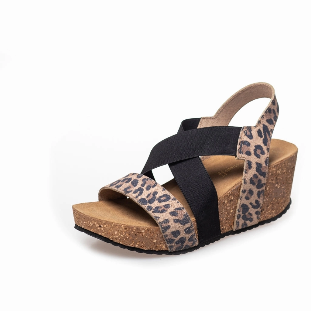 STACIA LEP. 22 - BROWN LEOPARD/BLACK ELASTIC