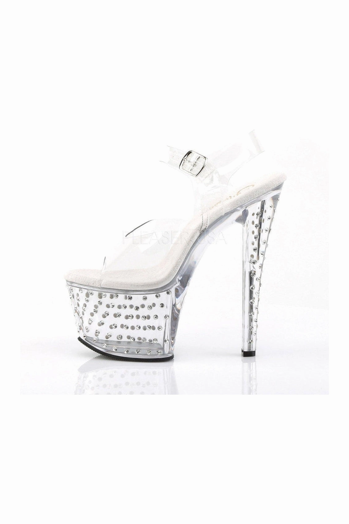 STARDUST-708 Platform Sandal  | Clear Vinyl