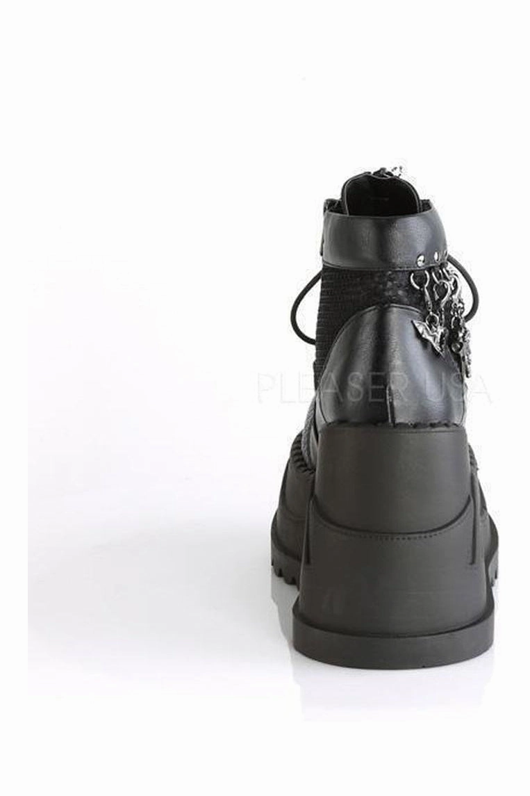 STOMP-18 Demonia Platform Boot | Black Faux Leather