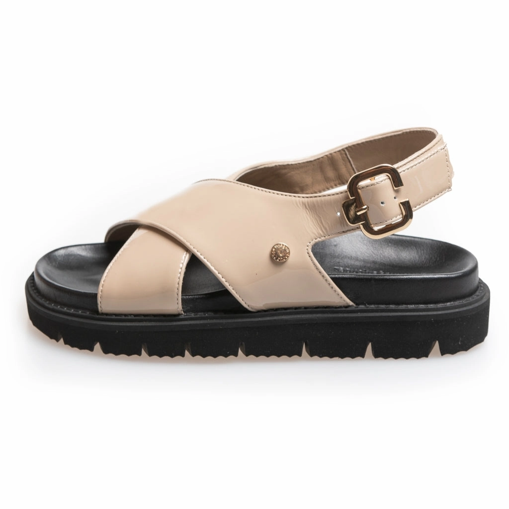 SUMMERTIME - PATENT - NUDE W/BLACK SOLE