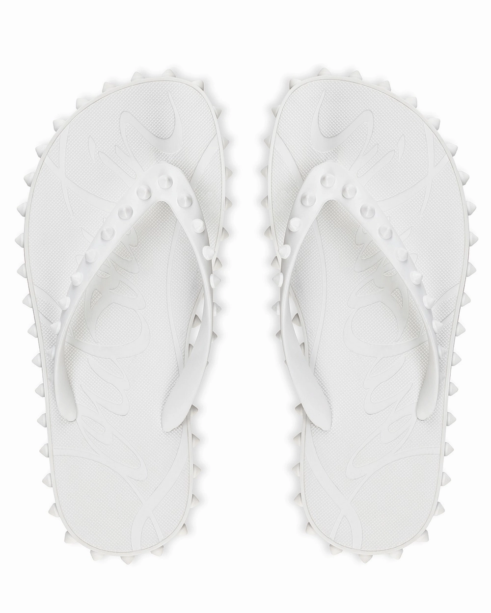 Super Loubi Rubber Flip Flop in Bianco