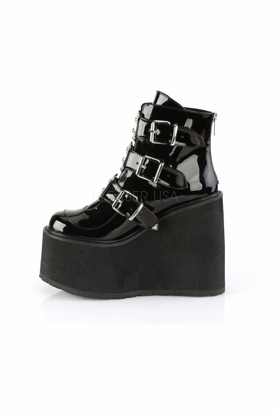 SWING-105 Demonia Platform Pump | Black Patent