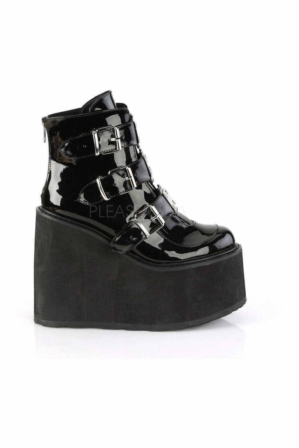 SWING-105 Demonia Platform Pump | Black Patent