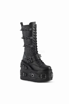 SWING-327 Demonia Ankle Boot | Black Faux Leather