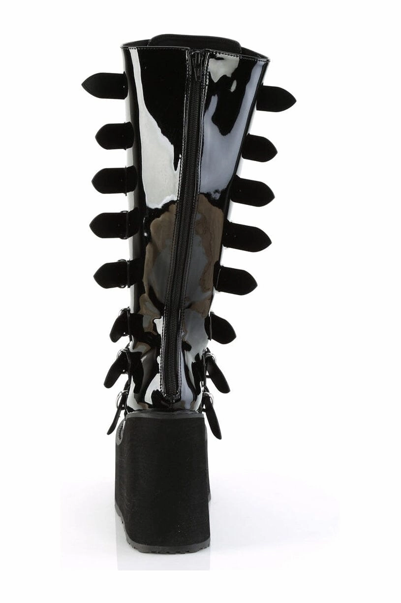 SWING-815WC Black Patent Knee Boot
