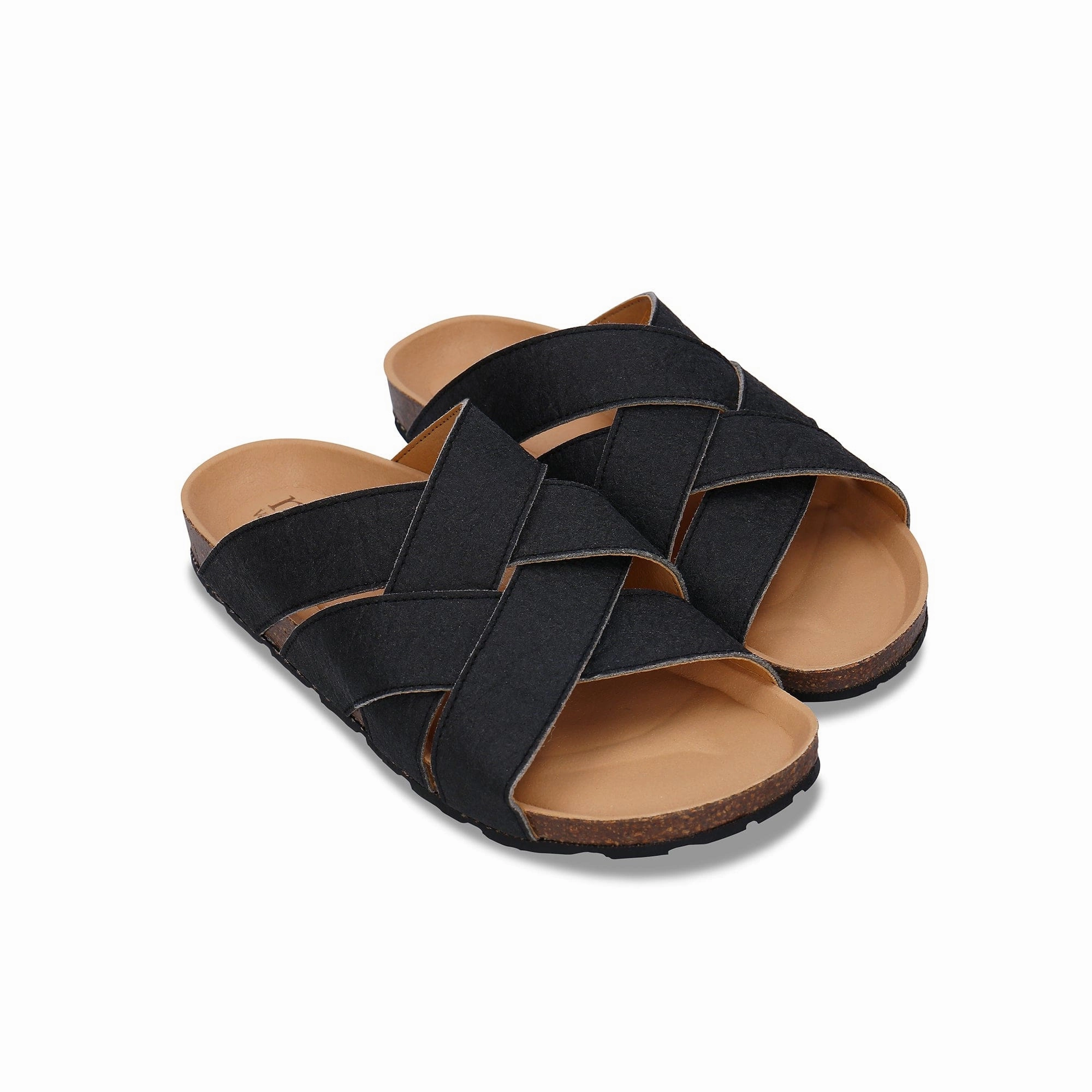 Tanna Unisex Piatex Vegan Leather Sandals | Black