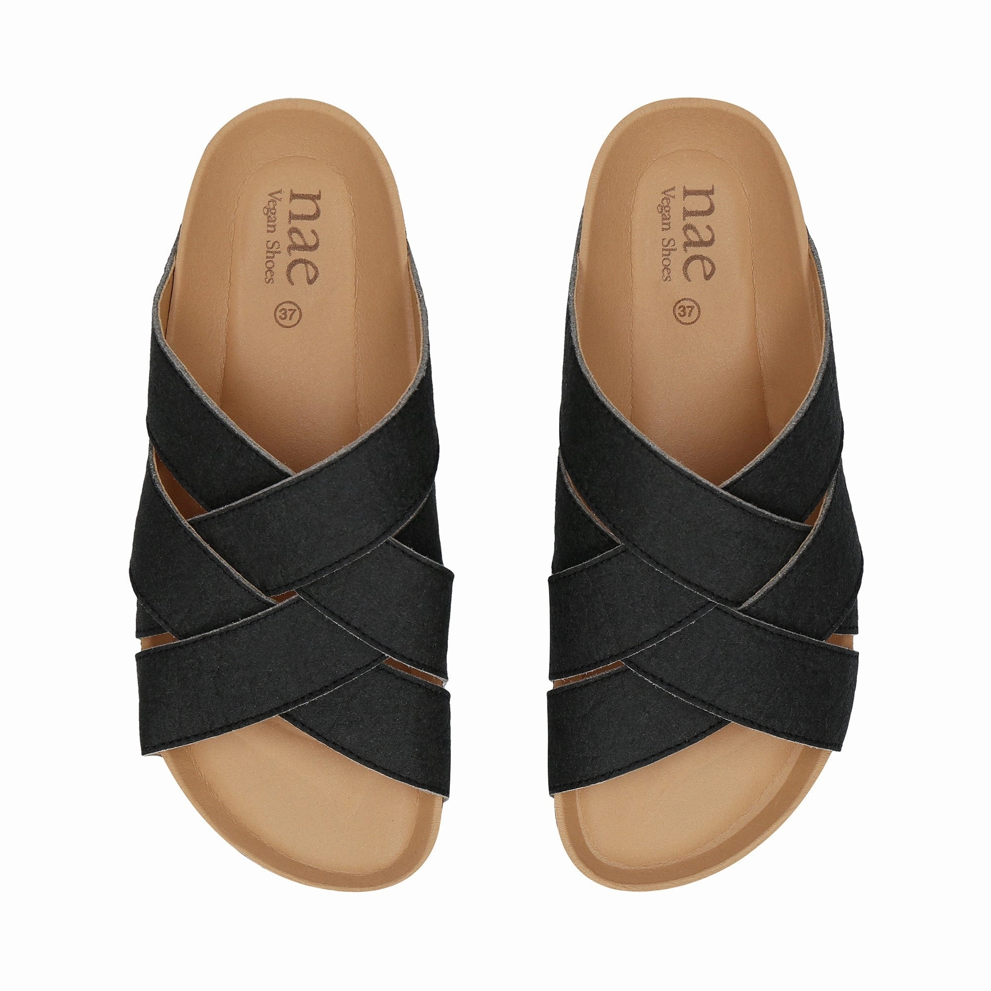 Tanna Unisex Piatex Vegan Leather Sandals | Black