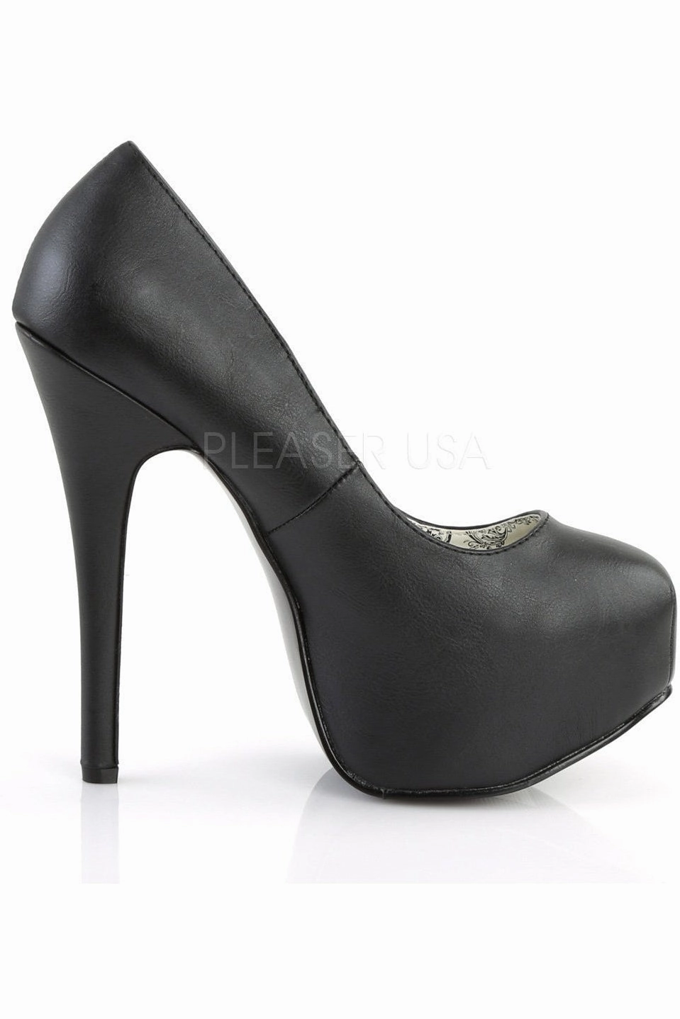 TEEZE-06 Pump  | Black Faux Leather