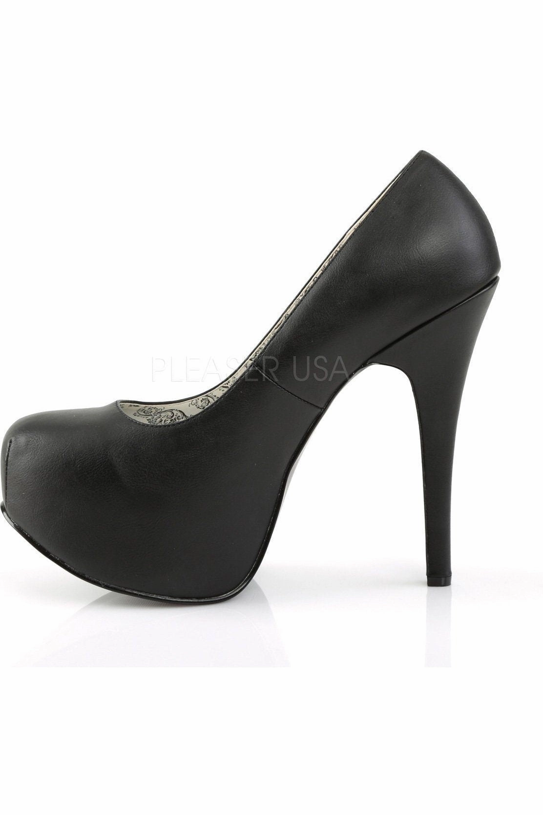 TEEZE-06W Pump  | Black Faux Leather