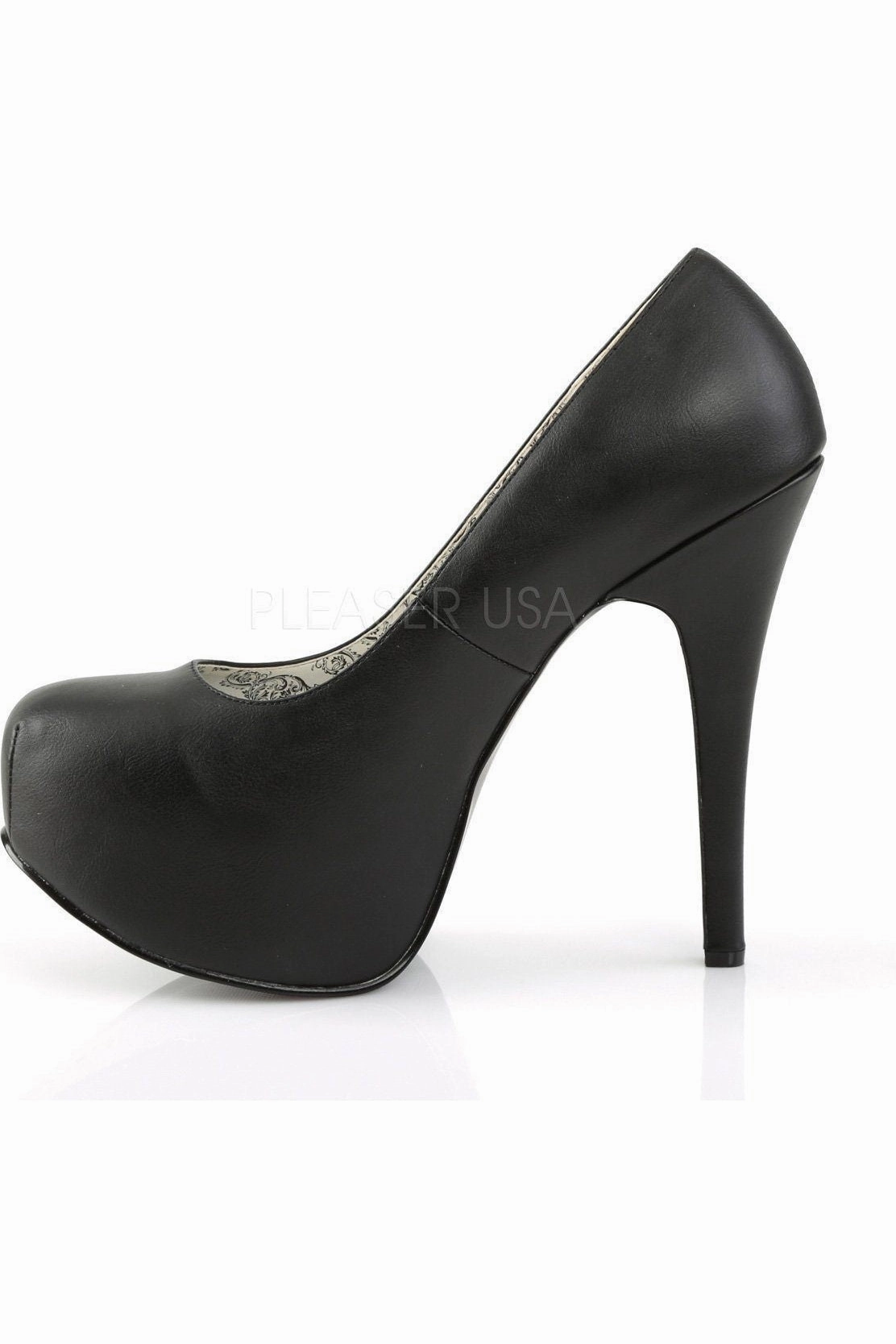 TEEZE-06W Pump  | Black Faux Leather