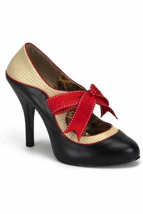 TEMPT-27 Pump  | Black Faux Leather