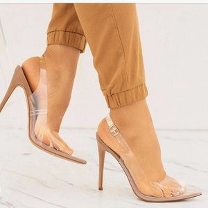 Terry Nude Sling Back Heels