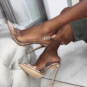 Terry Rose Gold Sling back heels