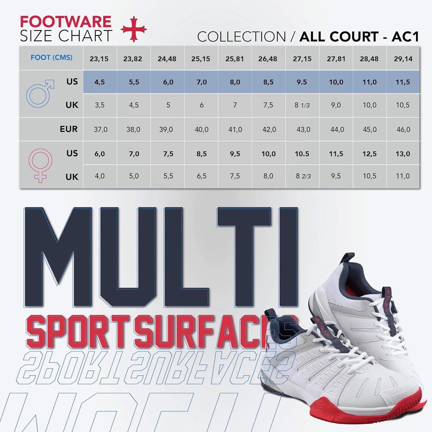 Teuton AC1- All Court - Versatile Sports Shoes for Squash, Tennis, Padel, Pickleball, Handball - Ideal for Hard Surfaces, Synthetic Courts, and Sand Play.