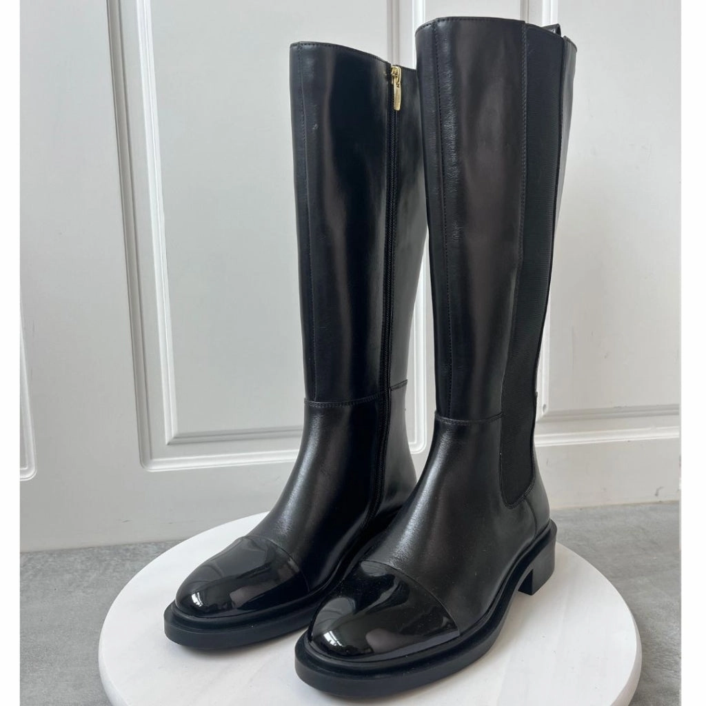 THE LOVE BOOT PATENT / TOE - BLACK