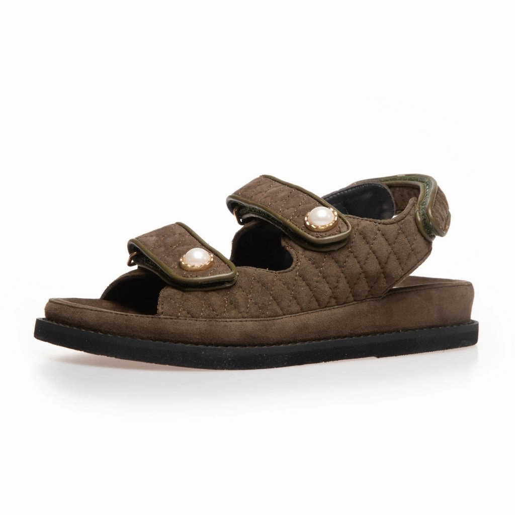 THE PEARL SANDAL - ARMY GREEN