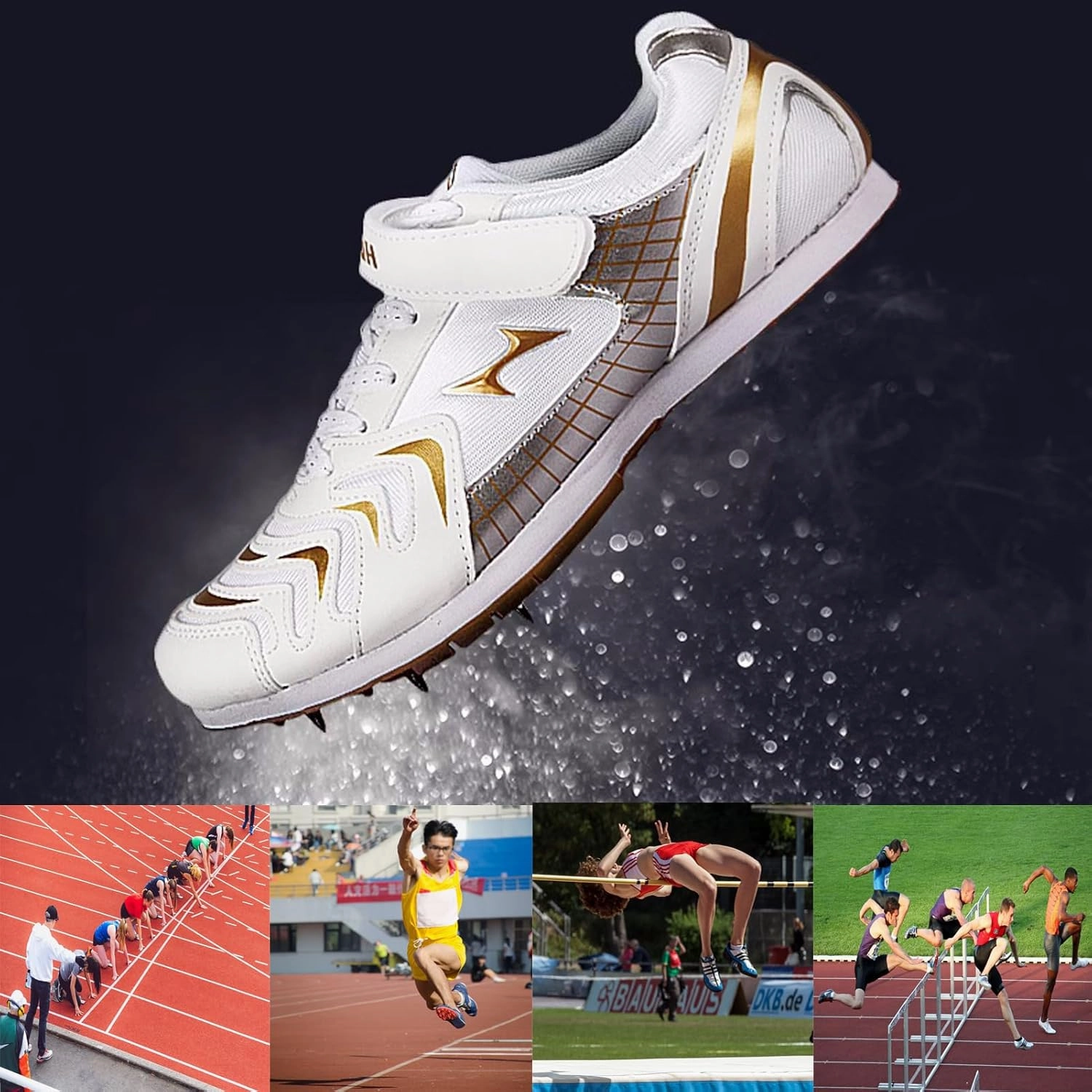 Track Field Shoes Lightweight Breathable Sprint Track Spikes Shoes Professional Jumping Sneakers Race Training Running Shoes for for Men Women Kids Boys Girls