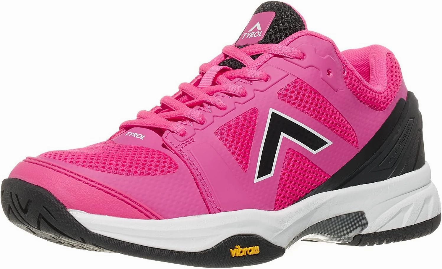 Tyrol Women's Striker Pro V Pickleball Shoes (Black/Pink) (8)