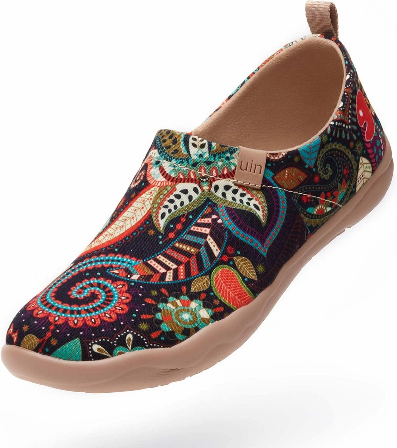 UIN Women's Blossom Slip On Shoes Colorful Comfortable Lightweight Art Travel Sneakers Casual Floral Stylish Everyday Loafers