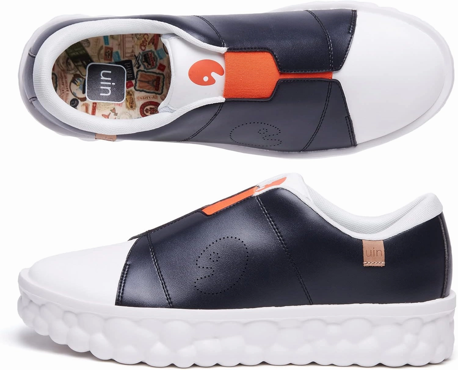 UIN Women's Fashion Sneakers Lightweight Walking Casual Slip Ons Art Painted Athletic Travel Skate Shoes Las Ramblas