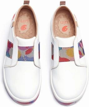UIN Women's Fashion Sneakers Lightweight Walking Casual Slip Ons Art Painted Athletic Travel Skate Shoes Las Ramblas