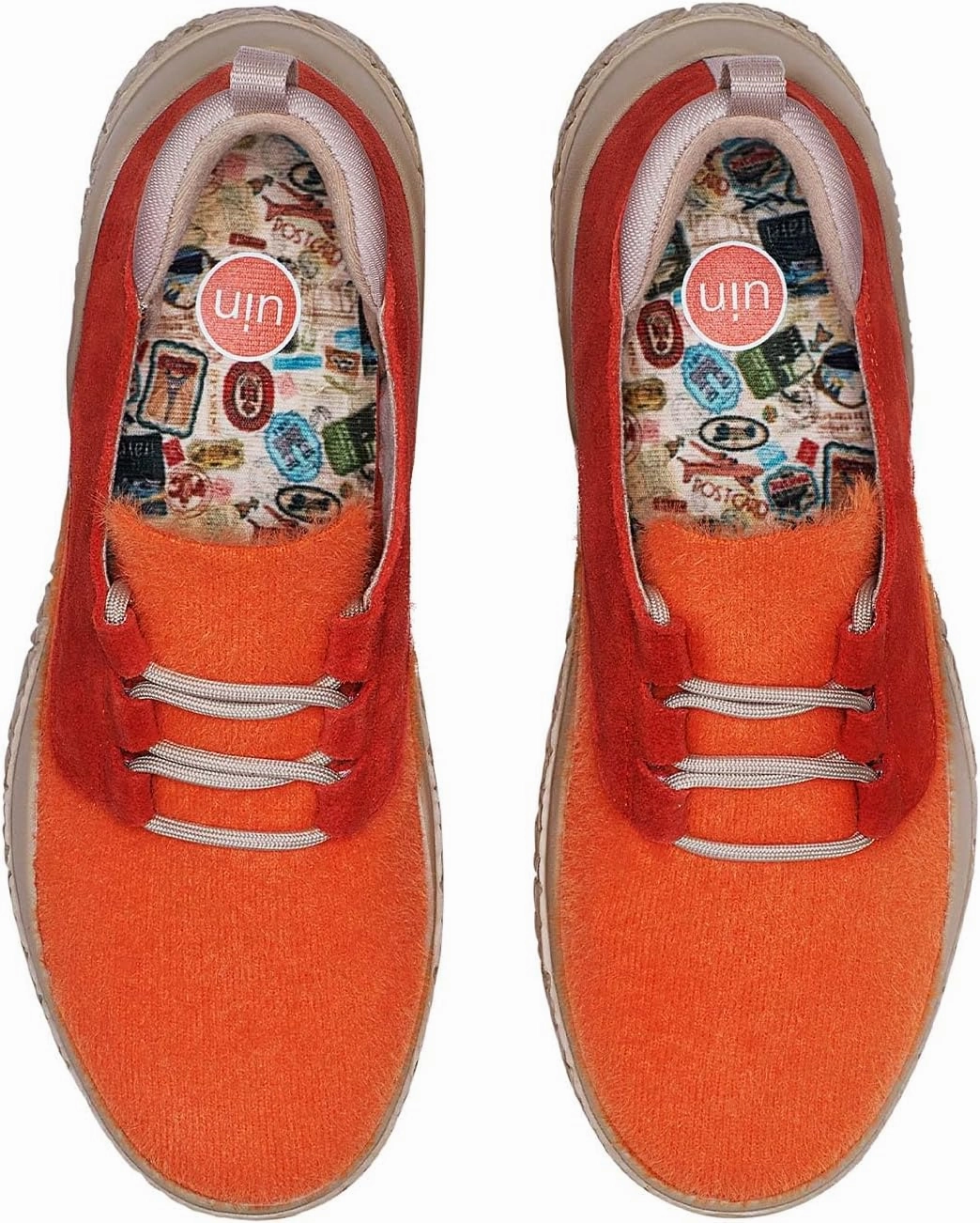 UIN Women's Walking Shoes Lace Up Casual Comfortable Art Painted Travel Sneaker Bardenas