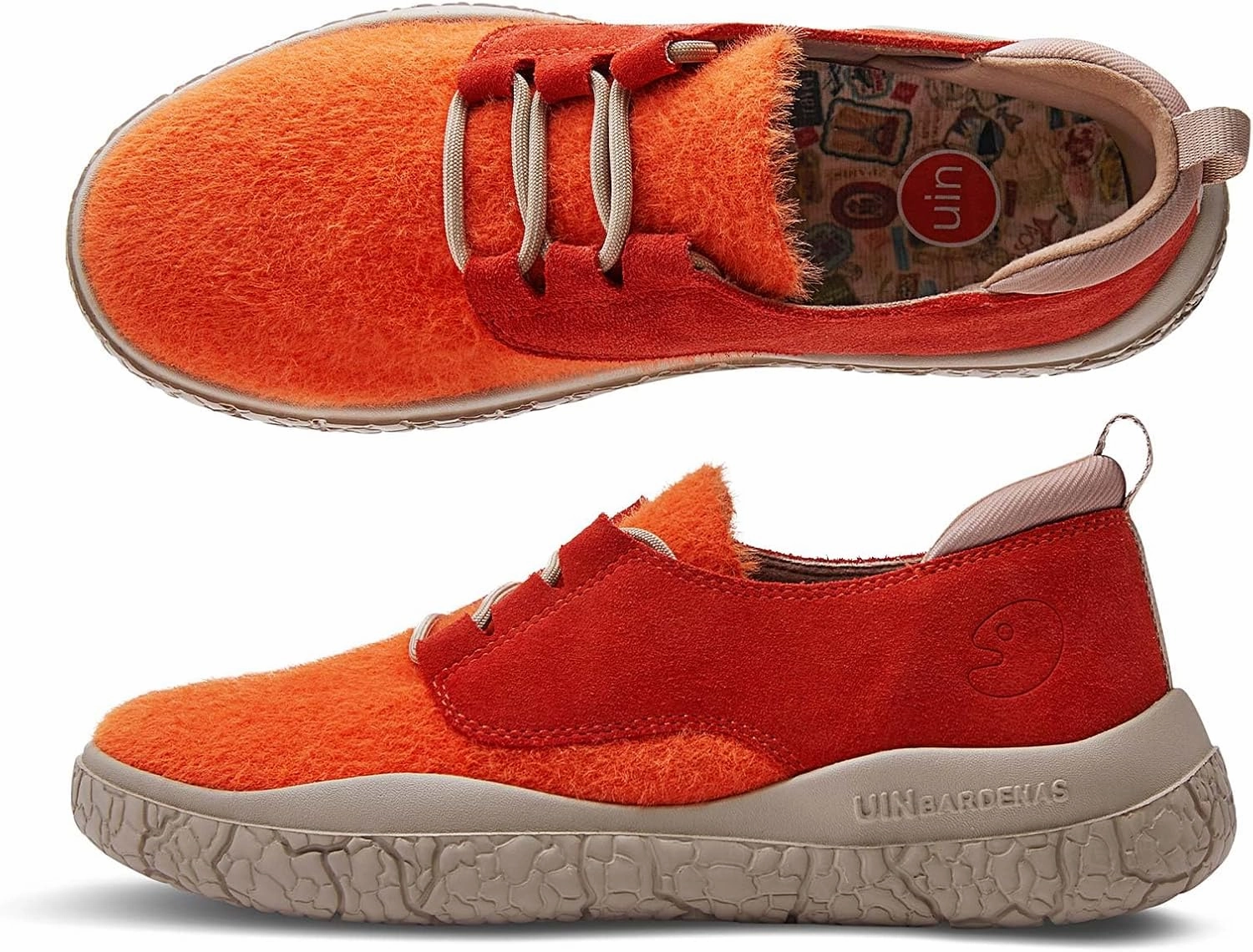 UIN Women's Walking Shoes Lace Up Casual Comfortable Art Painted Travel Sneaker Bardenas