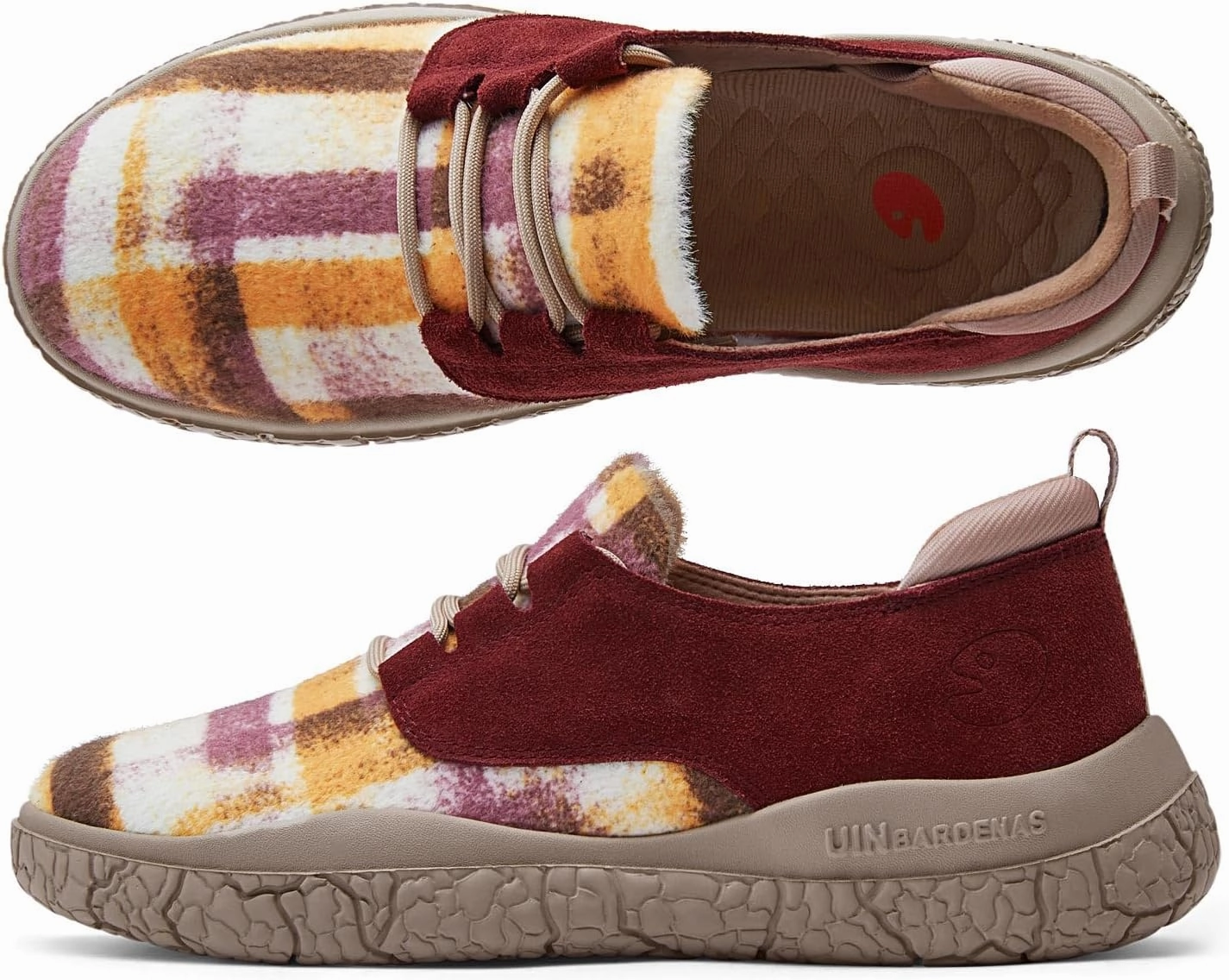UIN Women's Walking Shoes Lace Up Casual Comfortable Art Painted Travel Sneaker Bardenas