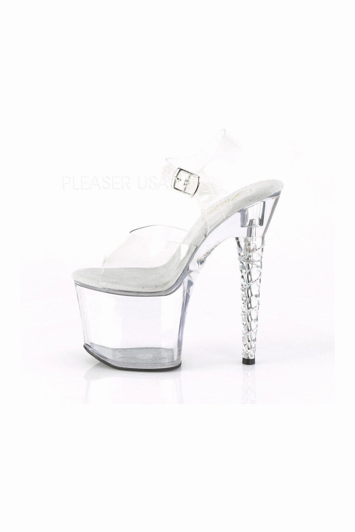 UNICORN-708RSH Exotic Platform Sandal | Clear Vinyl