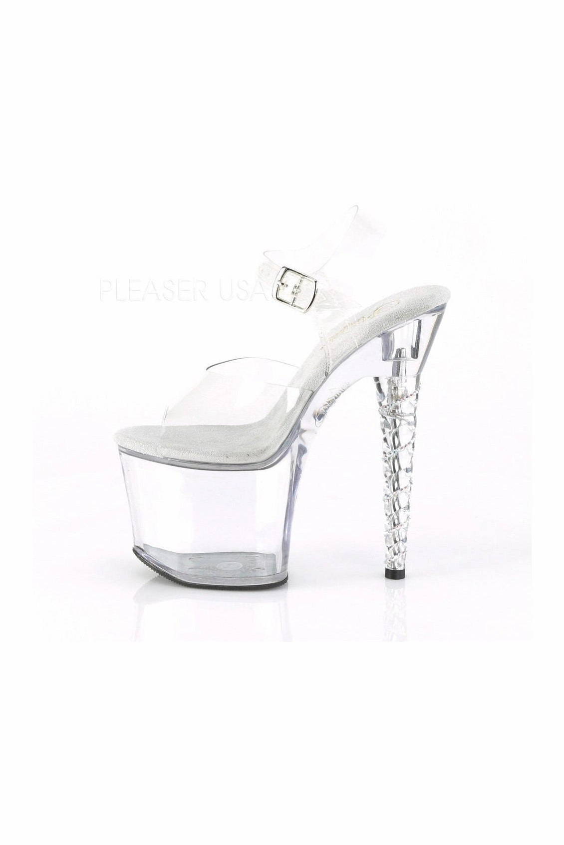UNICORN-708RSH Exotic Platform Sandal | Clear Vinyl