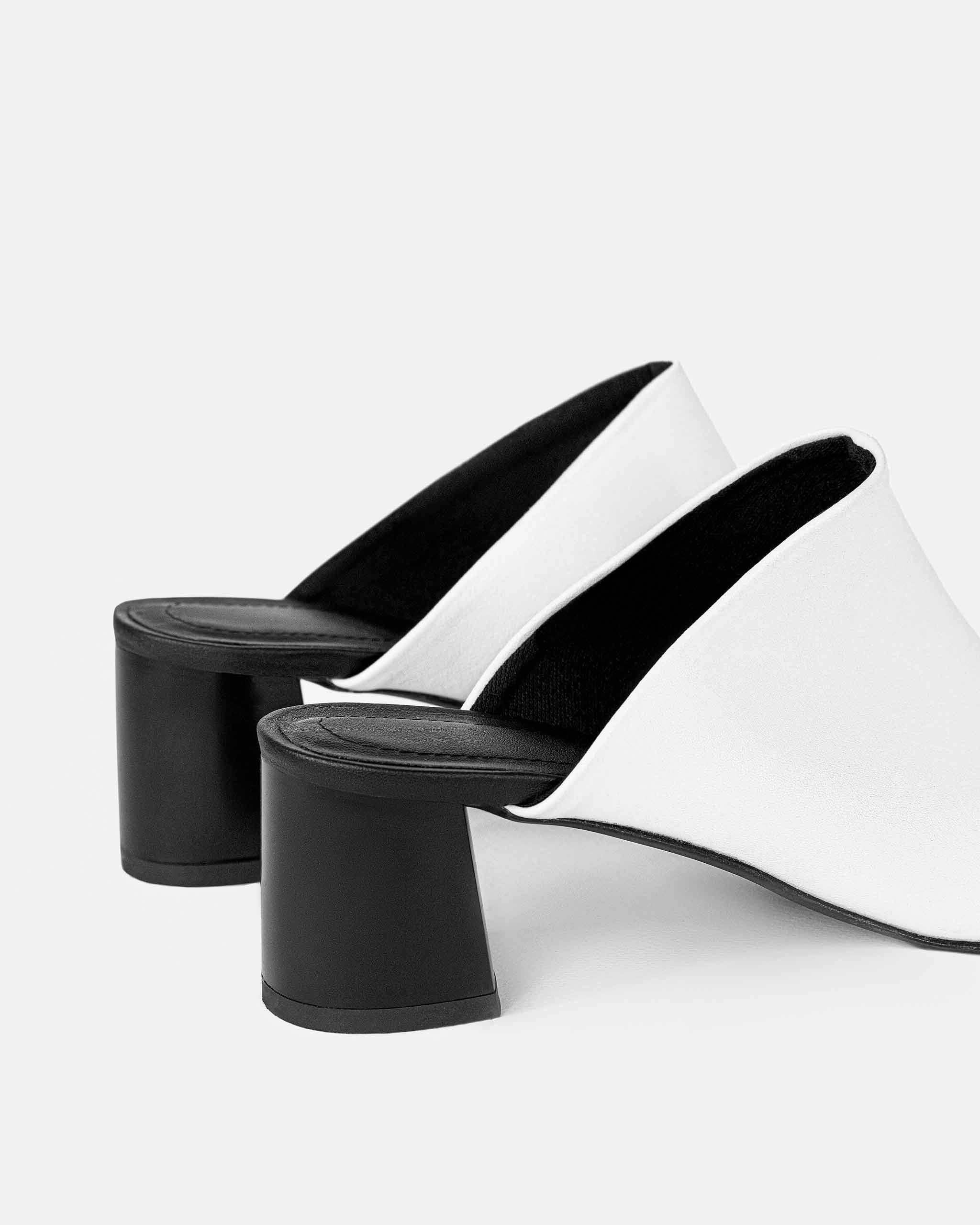 Uptown Desserto Cactus Leather Vegan Mules | White