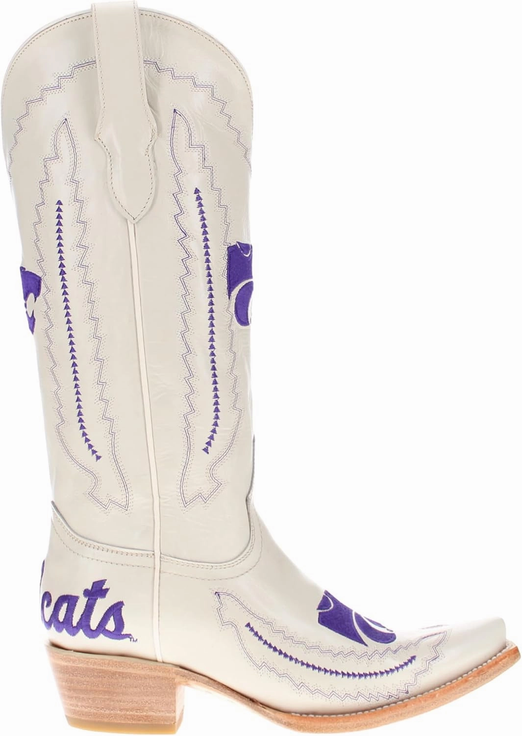 Vaccari Women's Naomi Genuine Leather Collegiate Embroidery Snip Toe Cowgirl Boots