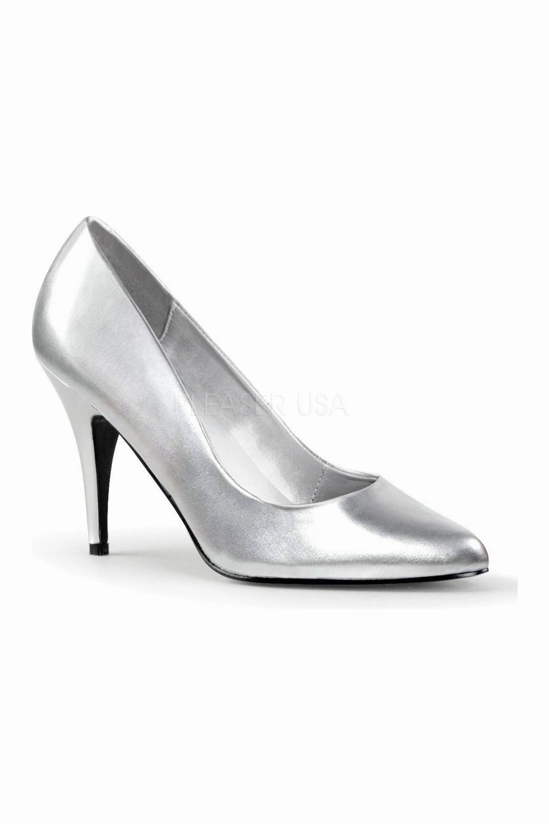 VANITY-420 Pump  | Silver Faux Leather