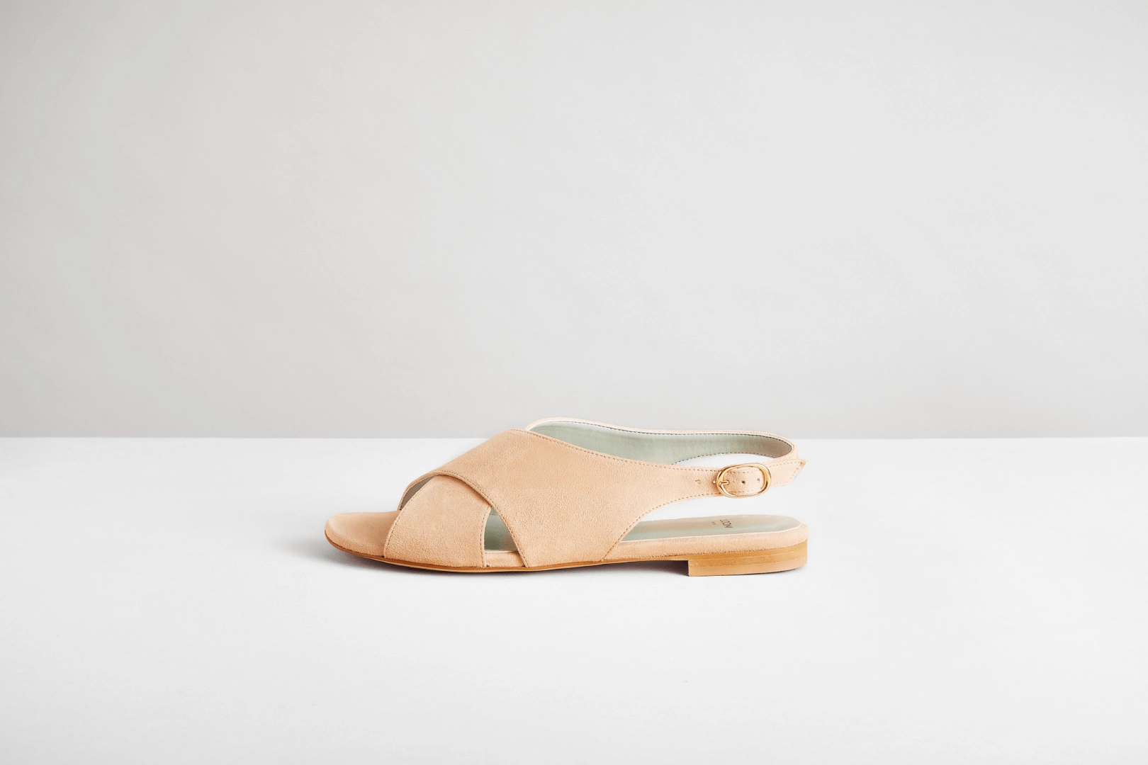 Vegan Suede Crossover Slingback Sandals | Nude