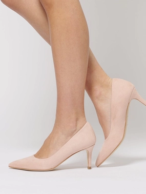 Vegan Suede Pointed Toe Pumps | Nude