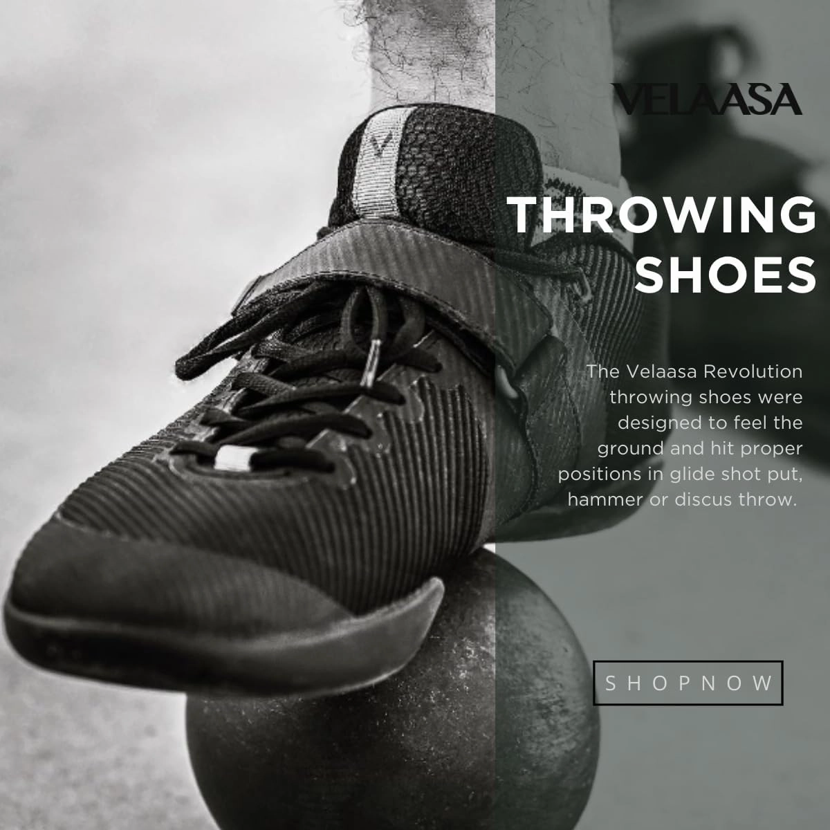 VELAASA Revolution | Throwing Shoe | Tungsten Line | Men and Womens Discus Throw Shoes | Shotput and Javelin Shoes | for Running | Track and Field Equipment | Training Gear