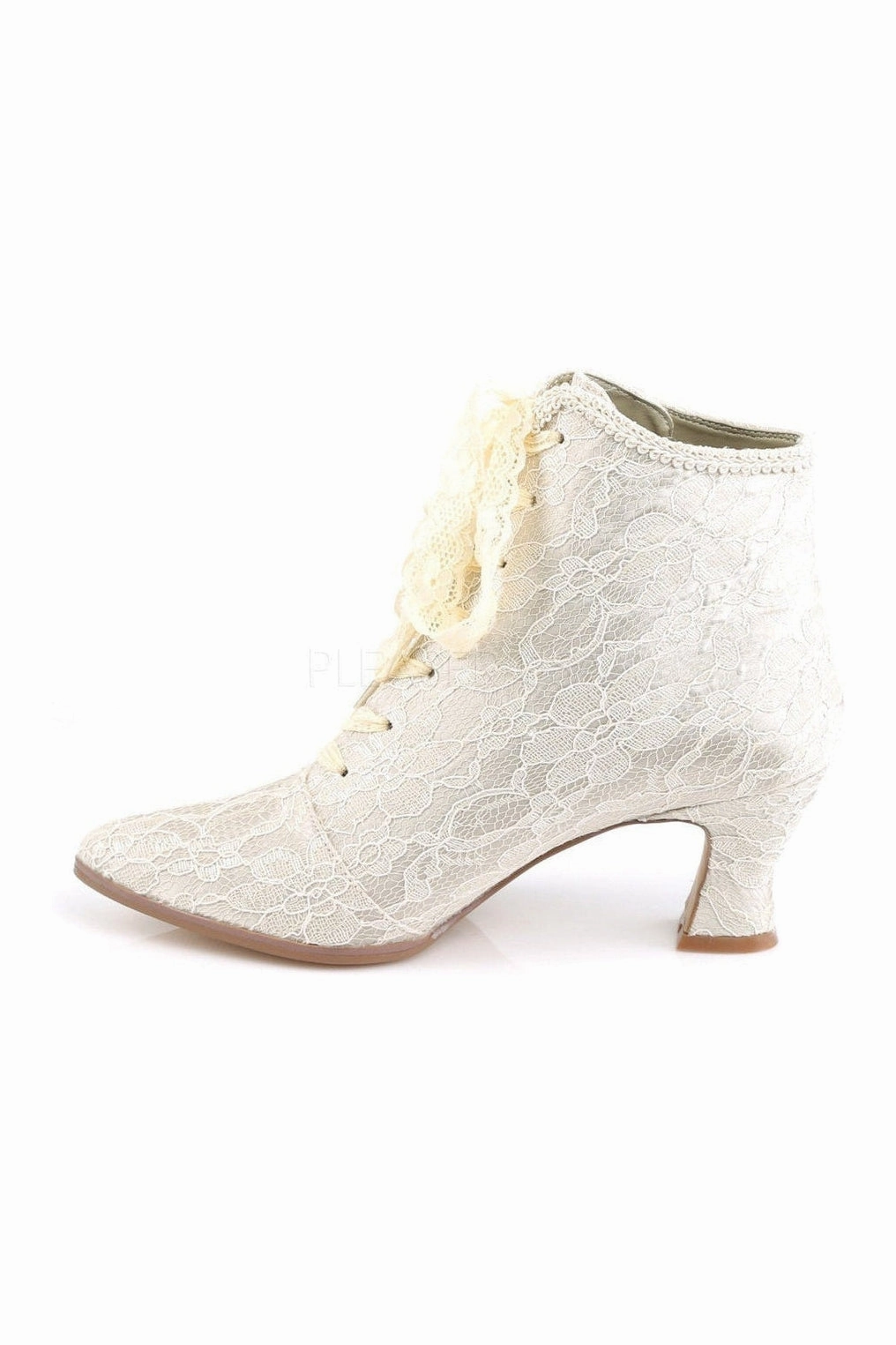 VICTORIAN-30 Ankle Boot | Champagne Genuine Satin