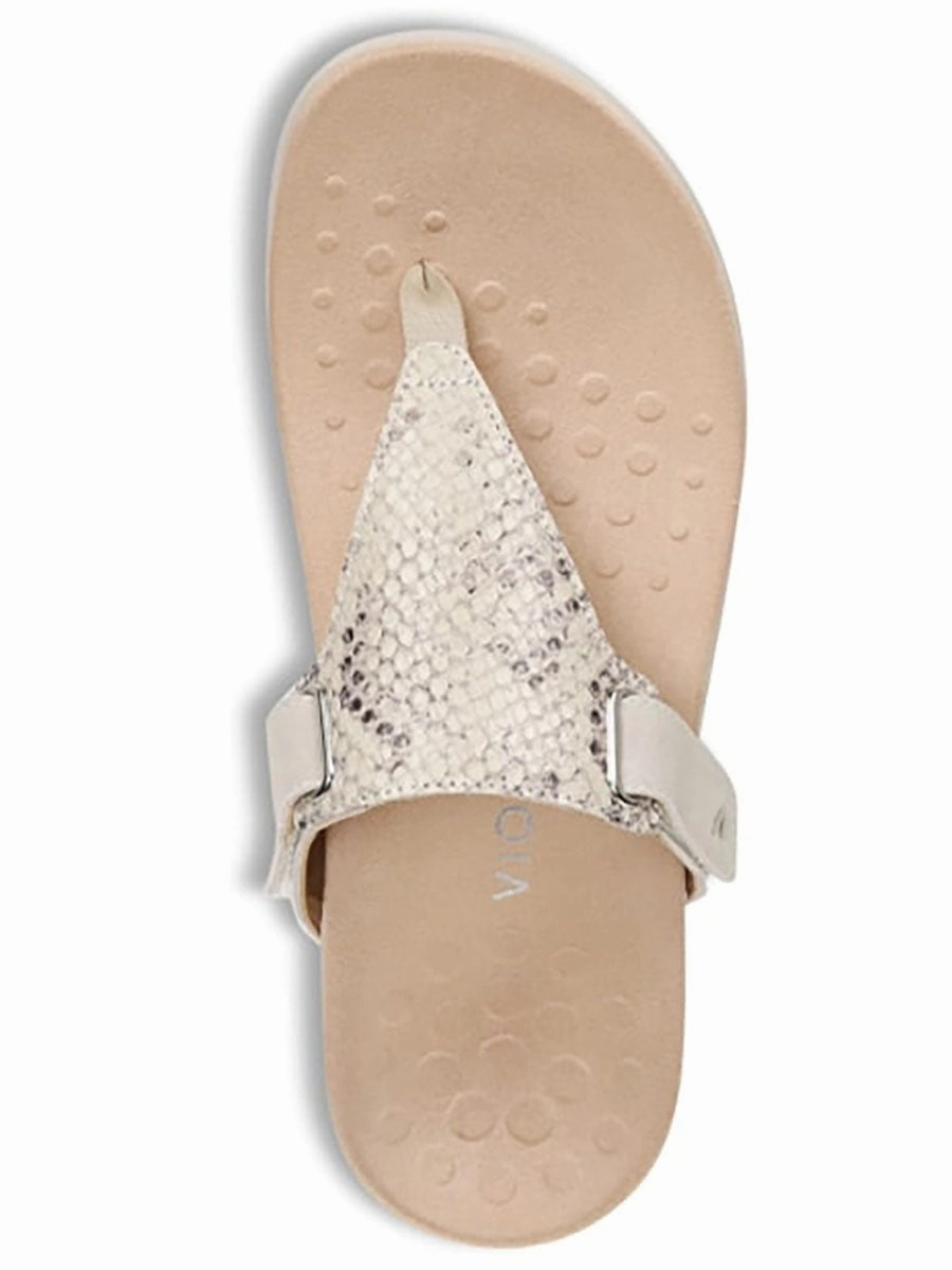 Vionic Size 12 Cream & Taupe Snakeskin Print Sandals