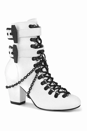 VIVIKA-128 Ankle Boot | White Faux Leather