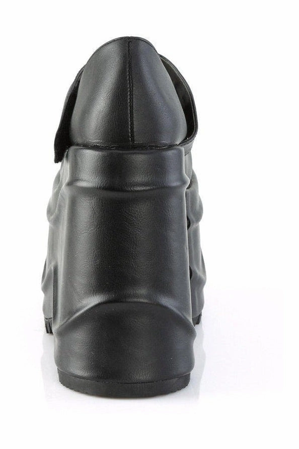 WAVE-32 Mary Jane | Black Faux Leather