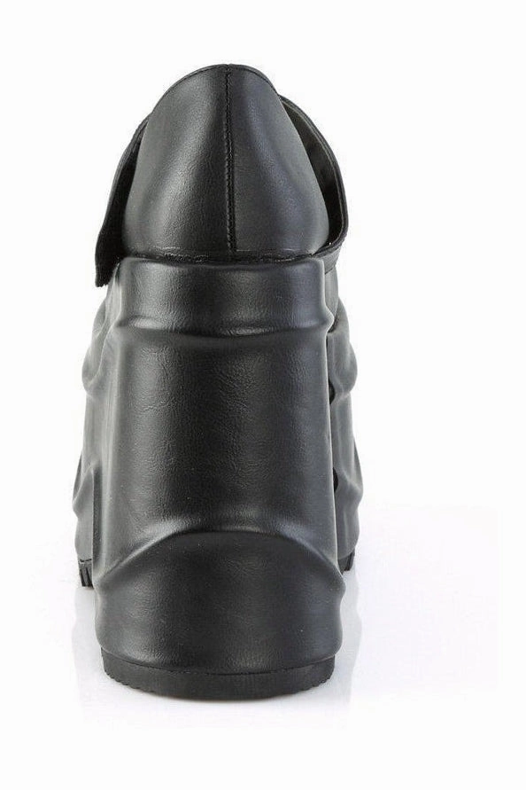 WAVE-32 Mary Jane | Black Faux Leather