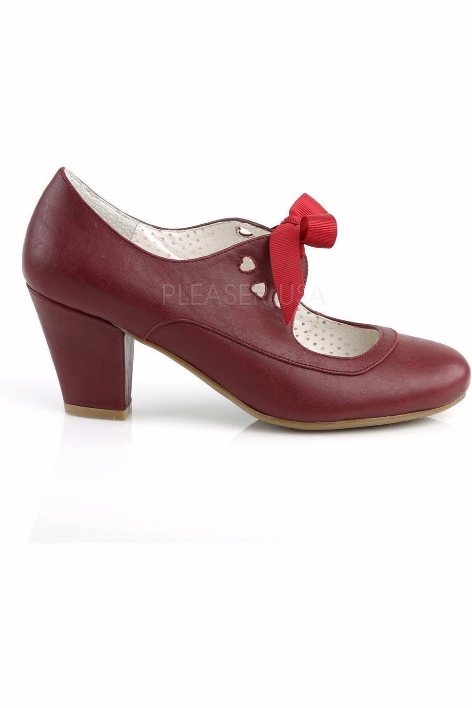 WIGGLE-32 Pump | Burgundy   Faux Leather