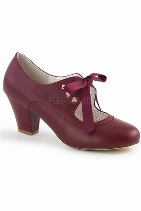 WIGGLE-32 Pump | Burgundy   Faux Leather